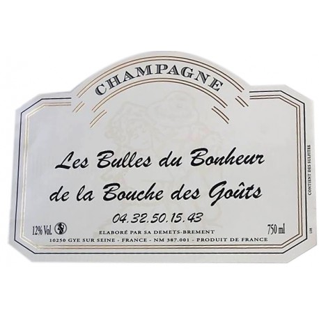 Champagne avec étiquettes personnalisées